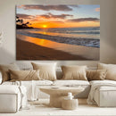 Sunset Wall Art Print - Stunning Beach Sunset Canvas Artwork