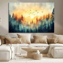 Abstract Forest Wall Art Print- Serene Nature Canvas Print