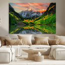 Maroon Bells Lake Wall Art Canvas Print – Framed Majestic