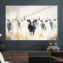 Texas Longhorn Wall Art Canvas Print – Rustic Western Bull