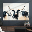 Texas Longhorn Wall Art Canvas Print – Majestic Horned Bull