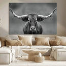 Texas Longhorn Wall Art Canvas Print – Framed Western Bull