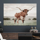Texas Longhorn Wall Art Canvas Print – Framed Spotted Cattle by MyGreatCanvas | Canvas Wall Art Prints | Photo Prints & Wall Decor