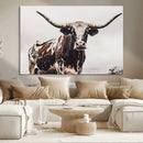 Texas Longhorn Wall Art Canvas Print – Framed Spotted Bull by MyGreatCanvas | Canvas Wall Art Prints | Photo Prints & Wall Decor