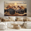 Wood Mountain Wall Art Canvas Print – Framed Boho Abstract by MyGreatCanvas | Canvas Wall Art Prints | Photo Prints & Wall Decor