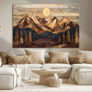 Wood Mountain Landscape Wall Art Canvas Print – Framed