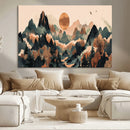 Wood Mountain Landscape Wall Art Canvas Print – Framed