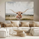 Texas Longhorn Wall Art Canvas Print – Framed Western Cow