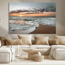 Ocean Sunset Wall Art Canvas Print – Framed Beach Waves