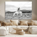 White Horse Wall Art Canvas Print – Framed Woman Rider
