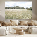 Charming Daisy Field Wall Art Canvas Print – Framed Pastel