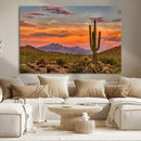 Saguaro Cactus Wall Art Canvas Print – Framed Arizona Sunset