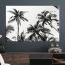 Palm Wall Art Canvas Print – Framed Monochrome Tropical