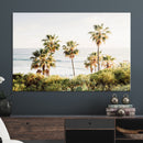 California Coast Palm Trees Wall Art Canvas Print – Framed