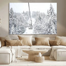Snowy Ski Lift Wall Art – Framed Winter Mountain Canvas by MyGreatCanvas | Canvas Wall Art Prints | Photo Prints & Wall Decor