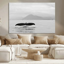 Whale Tail Wall Art – Framed Black White Ocean Canvas by MyGreatCanvas | Canvas Wall Art Prints | Photo Prints & Wall Decor