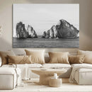 Coastal Wall Art – Framed Black White Ocean Canvas Artwork, by MyGreatCanvas | Canvas Wall Art Prints | Photo Prints & Wall Decor