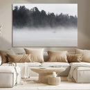 Surfer Fog Wall Art Canvas Print – Framed Foggy Beach Scene by MyGreatCanvas | Canvas Wall Art Prints | Photo Prints & Wall Decor