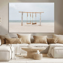 Beach Swing Wall Art Canvas Print – Framed Quiet Beach Art by MyGreatCanvas | Canvas Wall Art Prints | Photo Prints & Wall Decor