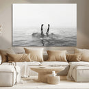 Black White Ocean Wall Art Canvas Print – Framed Monochrome by MyGreatCanvas | Canvas Wall Art Prints | Photo Prints & Wall Decor