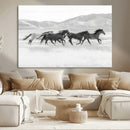 Wild Horses Running Wall Art Canvas Print, Framed Black by MyGreatCanvas | Canvas Wall Art Prints | Photo Prints & Wall Decor