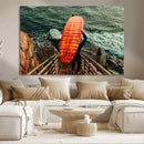Surfer Stairway Wall Art Canvas Print – Framed Ocean Surf by MyGreatCanvas | Canvas Wall Art Prints | Photo Prints & Wall Decor