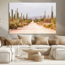 Desert Cactus Lined Road Wall Art Canvas Print – Framed by MyGreatCanvas | Canvas Wall Art Prints | Photo Prints & Wall Decor