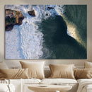 Ocean Wave Wall Art – Aerial Coastal View Canvas Artwork, by MyGreatCanvas | Canvas Wall Art Prints | Photo Prints & Wall Decor