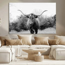 Western Longhorn Wall Art Canvas Print – Framed Rustic Cow by MyGreatCanvas | Canvas Wall Art Prints | Photo Prints & Wall Decor