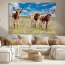 Texas Longhorn Wall Art Canvas Print – Framed Western Decor by MyGreatCanvas | Canvas Wall Art Prints | Photo Prints & Wall Decor