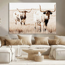 Rustic Cow Scene Wall Art Canvas Print – Framed Farmhouse by MyGreatCanvas | Canvas Wall Art Prints | Photo Prints & Wall Decor