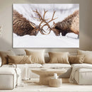 Elk Wall Art Canvas Print – Framed Wildlife Strength Snowy by MyGreatCanvas | Canvas Wall Art Prints | Photo Prints & Wall Decor