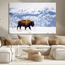 Bison Snow Wall Art Canvas Print – Framed Wildlife Scene by MyGreatCanvas | Canvas Wall Art Prints | Photo Prints & Wall Decor