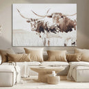 Longhorn Cow Decor Wall Art Canvas Print – Framed Rustic by MyGreatCanvas | Canvas Wall Art Prints | Photo Prints & Wall Decor