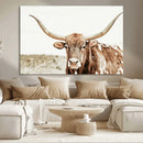 Texas Longhorn Bull Wall Art Canvas Print, Framed Rustic by MyGreatCanvas | Canvas Wall Art Prints | Photo Prints & Wall Decor