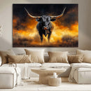 Longhorn Canvas Wall Art Canvas Print – Framed Bold Bull