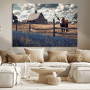 Texas Longhorn Wall Art Canvas Print – Framed Rustic Barn by MyGreatCanvas | Canvas Wall Art Prints | Photo Prints & Wall Decor