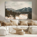 Mountain Landscape Wall Art Canvas Print – Framed Snowy