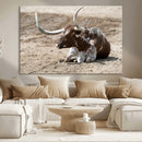 Texas Longhorn Wall Art Canvas Print – Framed Country Art by MyGreatCanvas | Canvas Wall Art Prints | Photo Prints & Wall Decor