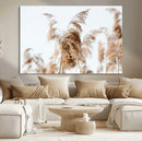 Pampas Grass Wall Art Canvas Print – Framed Neutral Tones