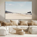 Minimalist Beach Wall Art Canvas Print – Framed Coastal