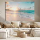 Beach Sunset Wall Art Canvas Print – Framed Ocean Waves