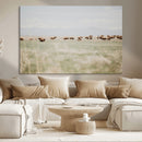 Bison Herd Wall Art Canvas Print – Framed Western Bison
