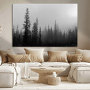 Misty Pines Wall Art Canvas Print – Framed Woodland