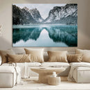 Mountain Lake Wall Art Canvas Print – Framed Toblacher See