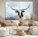 Texas Longhorn Wall Art Canvas Print – Framed Western Rustic