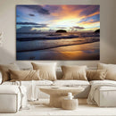 Beach Sunset Wall Art Canvas Print – Framed Ocean Waves Art by MyGreatCanvas | Canvas Wall Art Prints | Photo Prints & Wall Decor
