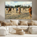 Texas Longhorns Wall Art Canvas Print – Framed Rustic Farm by MyGreatCanvas | Canvas Wall Art Prints | Photo Prints & Wall Decor