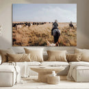 Western Wall Art Canvas Print – Framed Cowboy Cattle Drive by MyGreatCanvas | Canvas Wall Art Prints | Photo Prints & Wall Decor