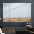 Foggy Plains Wall Art Canvas Print – Framed Horseback Riders